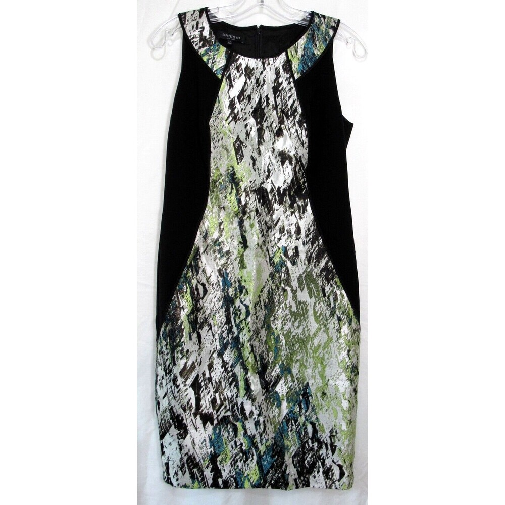 Lafayette 148 New York Multicolored Silk Sleeveless Lined Dress Size 2 EUC